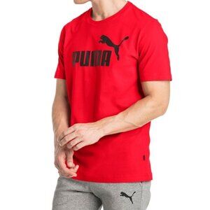 Puma Men's Size Medium Red Essential Black Logo T-Shirt NWOT
